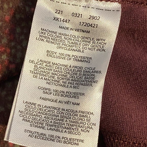 Columbia Arctic Air Printed 1/4 Zip Fleece Burgundy Pullover Women’s Size M - Picture 6 of 7